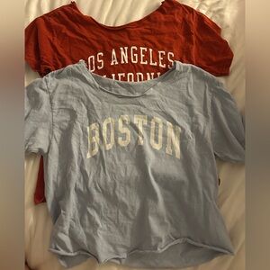 Brandy Melville tee shirt bundle - self cut neck line and bottom